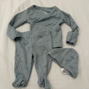 Carter's Blue Ribbed Kids Set with Fun Prints